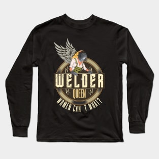 Welder woman queen vintage gift Long Sleeve T-Shirt